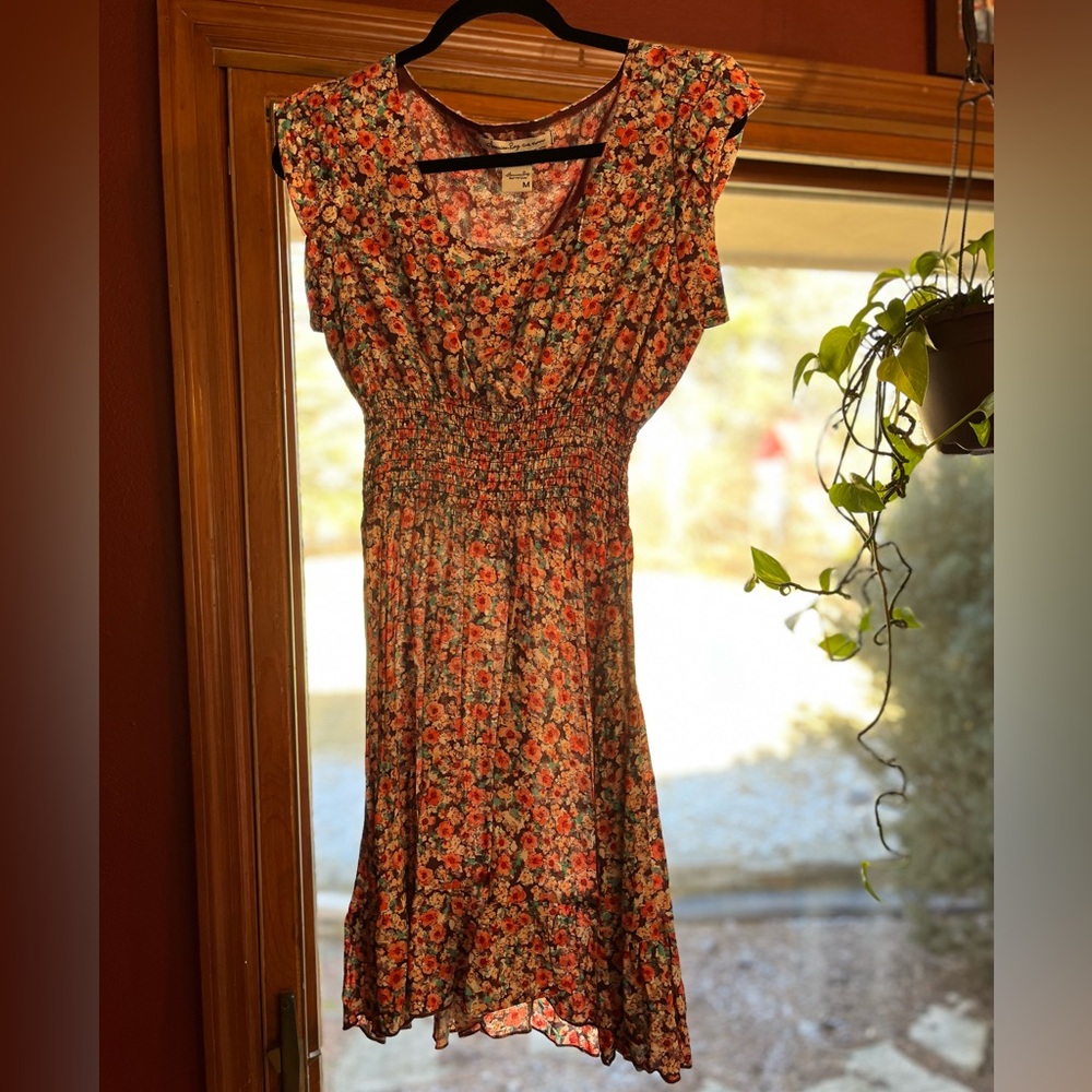 NWT American Rag Pink and Purple Casual Flutter Sleeve Sundress